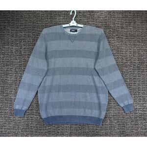 johnnie-O Gray Striped Crewneck Sweater